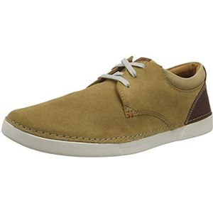 Clarks Gereld Lace Sneakers voor heren, Dark Sand Suède., 44.5 EU