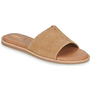 Clarks Karsea Mule Slide sandalen voor dames, Light Tan Suede, 38 EU