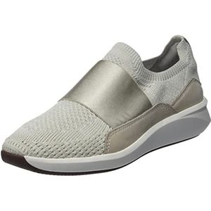 Clarks Un Rio Knit dames slippers. Plat, White Knit , 41 EU