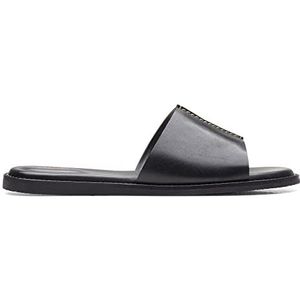 Clarks Karsea Mule Slide sandalen voor dames, zwart leder, 37 EU