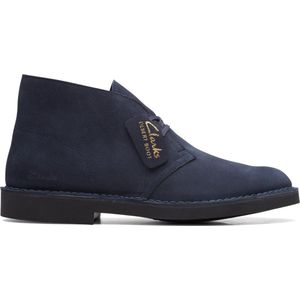 Clarks Veterboot Desert Boot Evo Navy Blauw Suède Verwisselbaar Voetbed