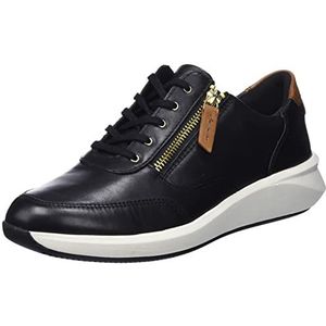 Clarks Een Rio Zip, damessneakers, Zwart leder