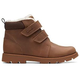 CLARKS Heath Snug K Combat BootBaby jongen, Lichtbruin.