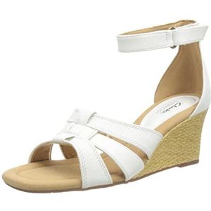 Clarks Kyarra Joy Damessandalen, leer, wit, 39 EU, leer, wit, 39,5 EU, Wit leder