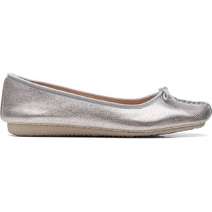 Clarks dames mocassin ballerina's, Silver metallic, 37 EU