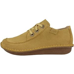 Clarks Funny Dream lage veterschoenen dames, suede geel