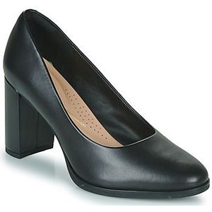 Clarks Freva85 Court Pump voor dames, zwart leder, 41 EU