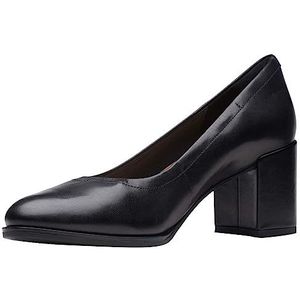 Clarks Freva55 Court Pump voor dames, zwart leder, 41 EU