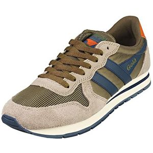 Gola Heren Daytona Sneaker, Khaki/Rhino/Navy, 7 UK