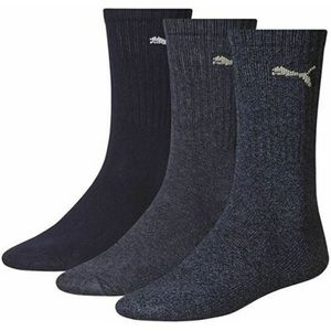Puma Unisex Sportsokken voor volwassenen (set van 3 stuks) (Marine)