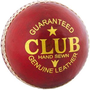 Readers Heren Club Leren Cricket Bal  (Rood)