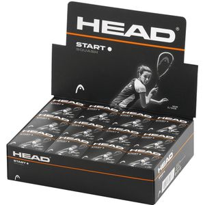 Head Start Squash Balls met één punt (Pak van 12)  (Zwart)