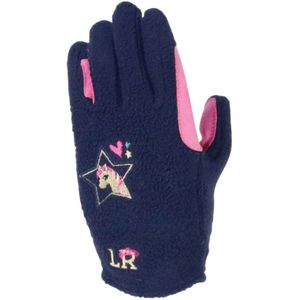 Little Rider Kinderen/Kinderen Fleece Riding Gloves (XL) (Marine / Roze)