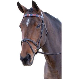 Blenheim Lederen Polo Paard frontriem (Pony) (Rood/Zwaar)