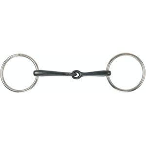 Shires Sweet Iron Jointed Horse Loose Ring Snaffle Bit (6 in) (Zwart)