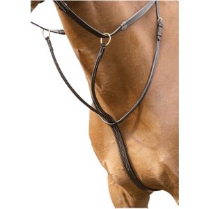 Salisbury Leren Stitch Paardenloop Martingaal (Cob) (Zwart)