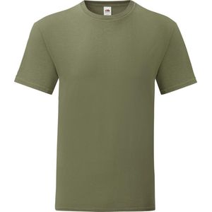 Fruit of the Loom Iconisch T-shirt voor heren (set van 5) (Klassiek Olijfgroen)