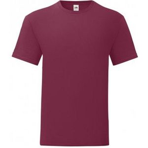 Fruit of the Loom - Iconisch T-shirt - Bourgondië - Set van 5