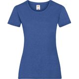 Fruit of the Loom - Lady-Fit Valueweight T-Shirt - Retro Heather Royal - Katoen/Lycra - Pakket van 5