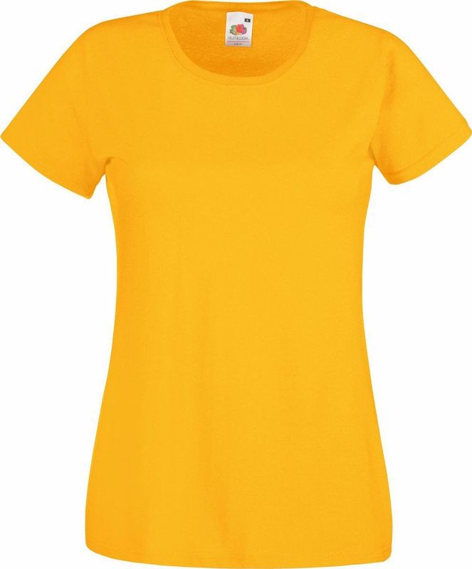 Fruit Of The Loom Girls Sofspun T-shirt met korte mouwen. (Zonnebloem)