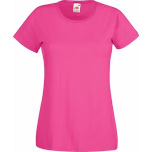 Fruit of the Loom - Lady-Fit Valueweight - T-shirt - Fuchsia - Pak van 5