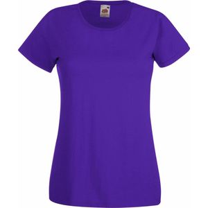 Fruit of the Loom - Lady-Fit Valueweight - T-shirt - Paars - Pak van 5