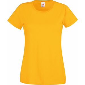 Fruit of the Loom - Lady-Fit Valueweight - T-shirt - Zonnebloem - Pak van 5