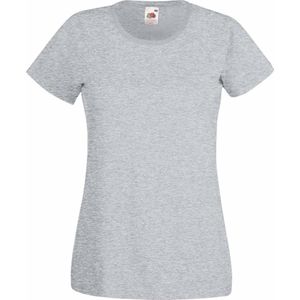 Fruit of the Loom Dames/vrouwen Lady-Fit Valueweight Short Sleeve T-Shirt (Pak van 5) (Heide Grijs)