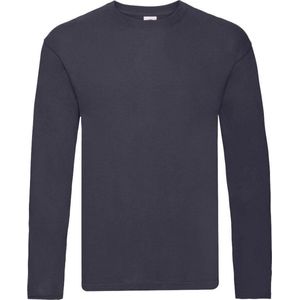 Fruit of the Loom - R T-Shirt - Deep Navy - Heren - Lange Mouwen
