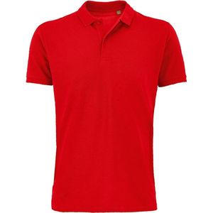 SOLS Heren Planet Pique Organisch Poloshirt (Rood)