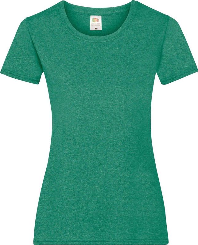 Fruit of the Loom - Lady-Fit Valueweight - T-shirt - Retro Heide Groen - Pak van 5