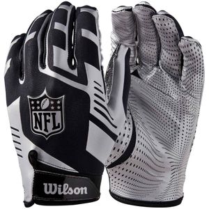Wilson Unisex Volwassen NFL Ontvangers Handschoenen  (Zwart/Zilver)