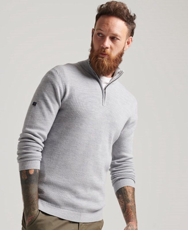 Superdry trui grijs opstaande hals