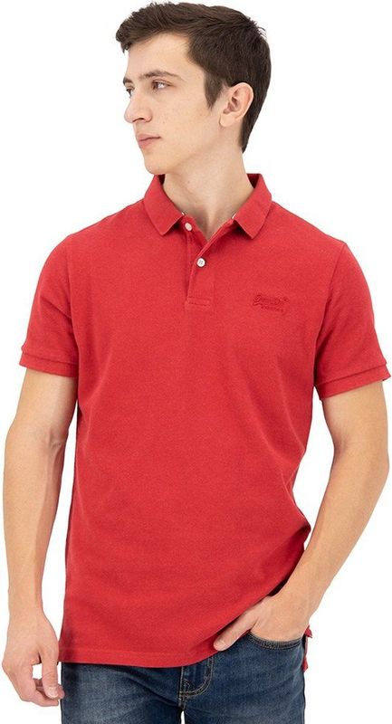 Superdry Classic Pique Korte Mouw Poloshirt Rood S Man