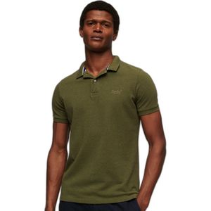 Superdry - Classic Pique Poloshirt - Groen - Biologisch Katoen - Korte Mouwen