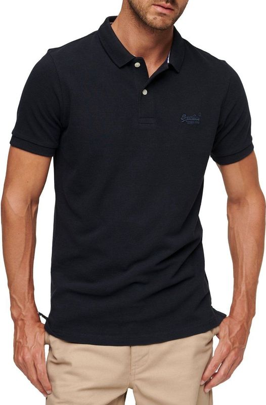 Superdry - Classic Pique Poloshirt - Groen - Biologisch Katoen - Korte Mouwen