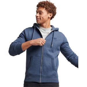 Superdry Vintage Logo Emb Hood Sweatshirt Met Rits Blauw S Man