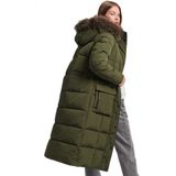 Superdry Longline Faux Fur Everest Jas Groen XS Vrouw