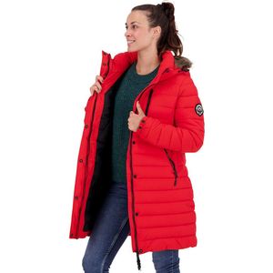 Superdry - Halflange Pufferjas - Dames - Zwart - Gewatteerd - Imitatiebont