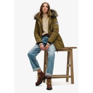 Superdry - Ashley Everest - Jas - Zwart - Verstelbare Capuchon, Afneembare Bontrand, Gewatteerde Voering