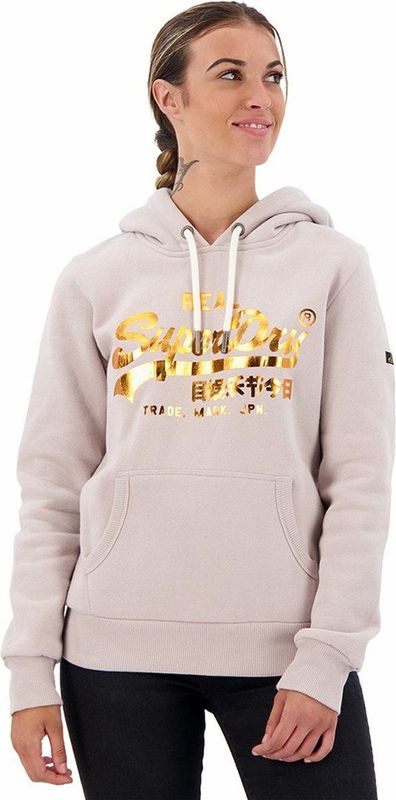 Superdry Vl Embellish Hoodie Beige Vrouw