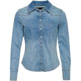 Superdry - Vintage Denim Western Overhemd - Slim-fit - Lange Mouwen - Biologisch Katoen