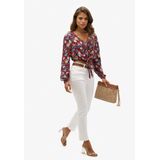 Superdry - Vintage Tie Front Blouse - Blouse - Zwart - 100% Viscose