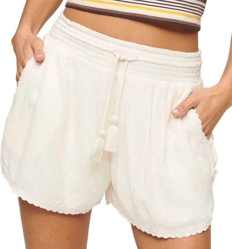 Superdry - Vintage Beach - Korte Broek - Beige - 2XS Vrouw