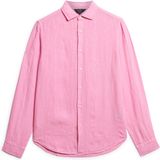 Superdry - Casual Linnen Overhemd - Heren - Lange Mouwen - Minimalistisch