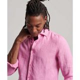 Superdry - Casual Linnen Overhemd - Heren - Lange Mouwen - Minimalistisch