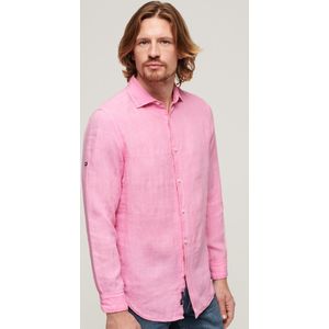 Superdry - Casual Linnen Overhemd - Heren - Lange Mouwen - Minimalistisch