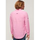 Superdry - Casual Linnen Overhemd - Heren - Lange Mouwen - Minimalistisch
