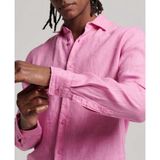 Superdry - Casual Linnen Overhemd - Heren - Lange Mouwen - Minimalistisch