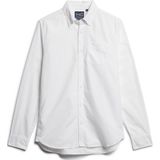 Superdry - M4010653A - Oxford Overhemd - Wit - Lange Mouwen - Biologisch Katoen